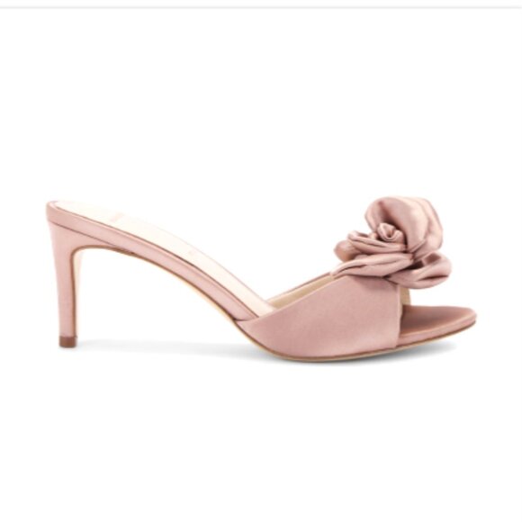 NIB BLACK SUEDE STUDIO Josey 65 Mule Sandals Color Old Rose Satin 6 MSRP $230 - Picture 4 of 16